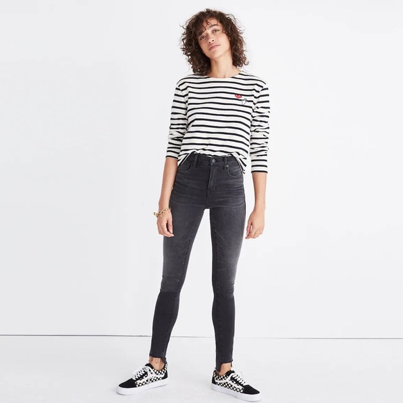 Madewell 10" High-rise Skinny Jeans Step-hem Edition Slater Wash - Picture 2 of 5